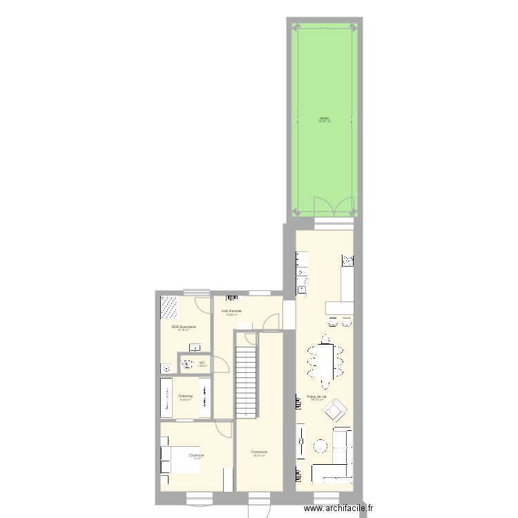 App 1 meublé et jardin. Plan de 0 pièce et 0 m2