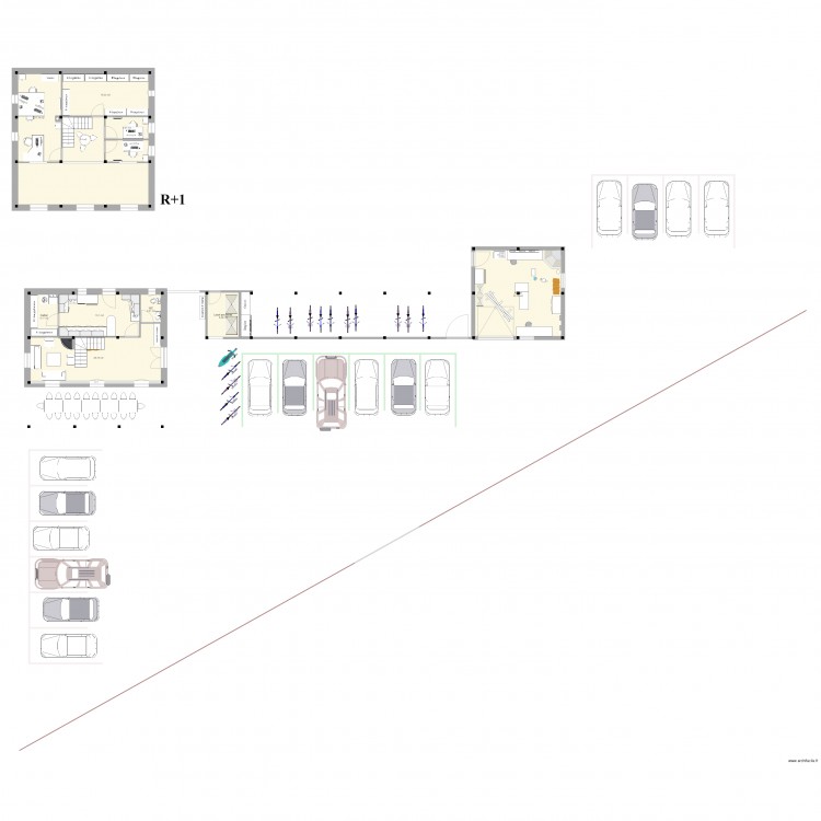 Maison commune 9 trames (9x9 m) 6. Plan de 0 pièce et 0 m2