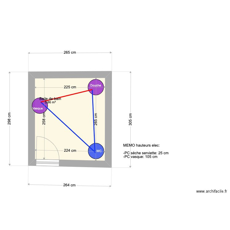 De palma. Plan de 1 pièce et 6 m2