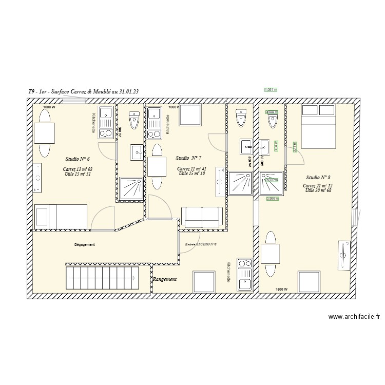 T9 1er - Meublé 30.12.2022. Plan de 0 pièce et 0 m2