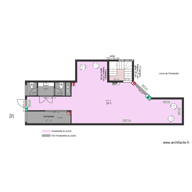 PEREIRE RECYCLAGE RECUPERATION AVANT TRAVAUX. Plan de 0 pièce et 0 m2