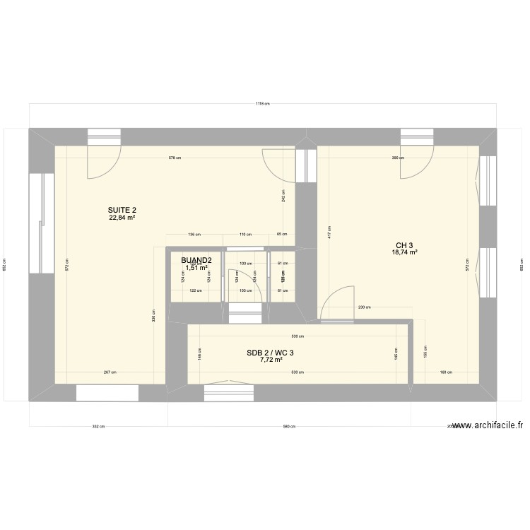 Annexe  V2. Plan de 6 pièces et 53 m2