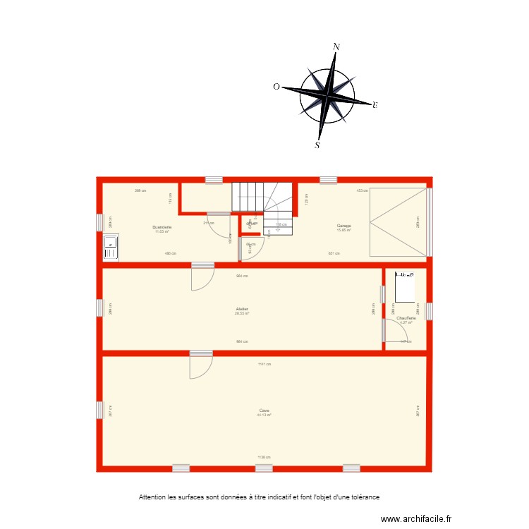 BI 2889 sous sol  côté. Plan de 0 pièce et 0 m2