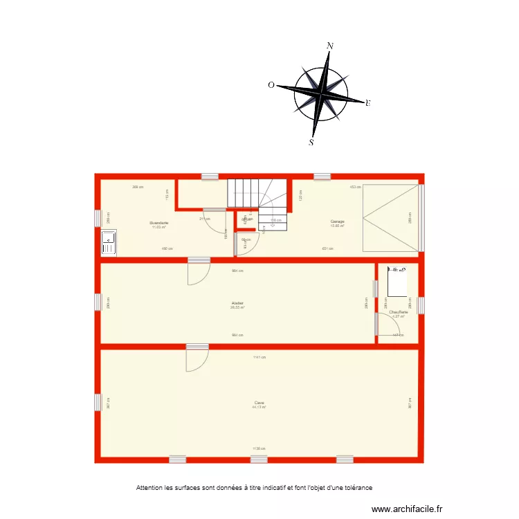 BI 2889 sous sol  c&ocirc;t&eacute;. Plan de 