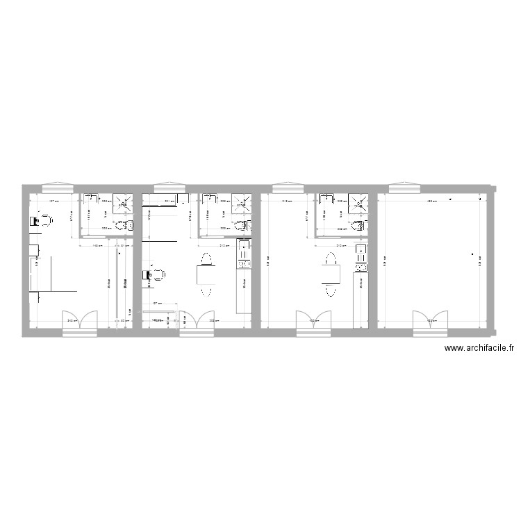 Aménagement studios projet 4. Plan de 0 pièce et 0 m2