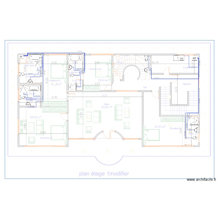 Eau froide Etage1 Maison DGA SCDP. Plan de 0 pièce et 0 m2