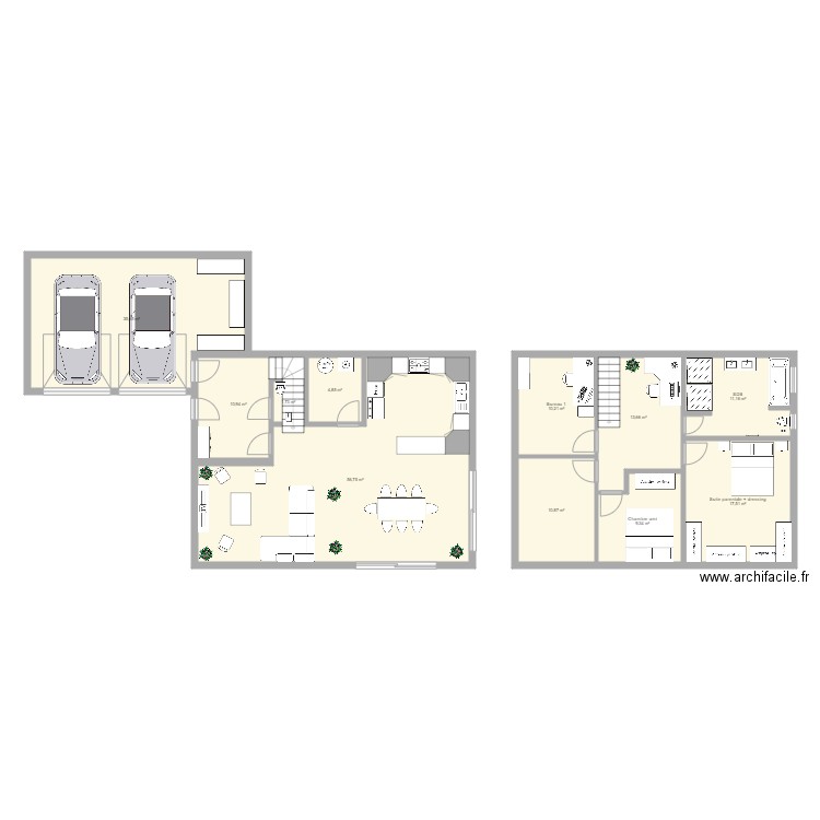 Maison V1. Plan de 11 pièces et 183 m2