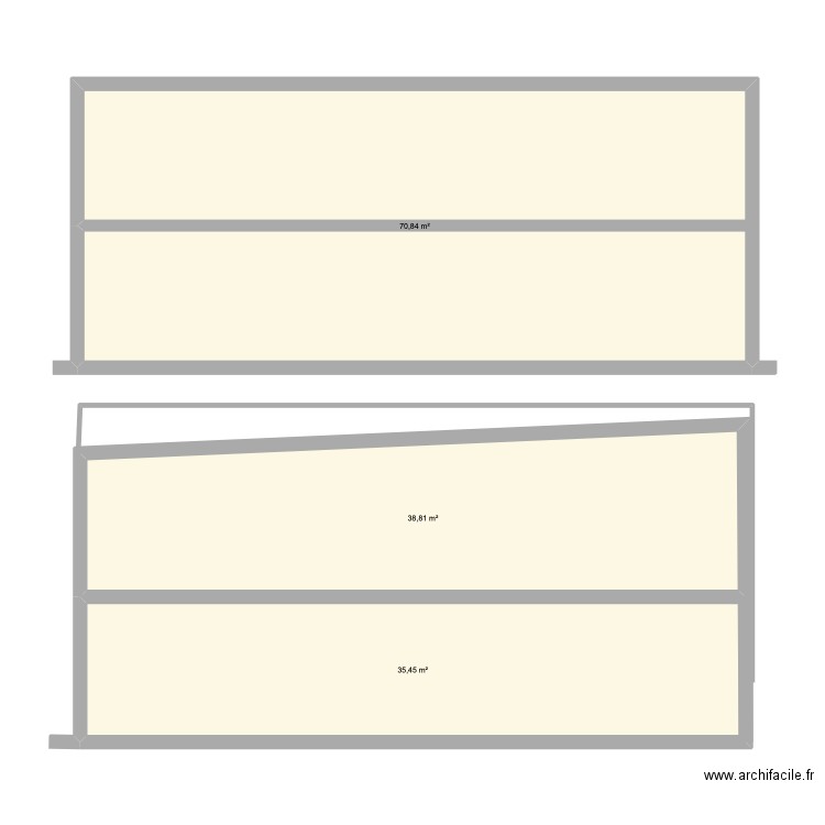 TOITURE aluvitra voir photvoltai. Plan de 3 pièces et 145 m2