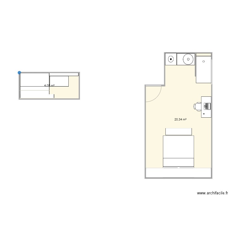 Garage. Plan de 2 pièces et 24 m2