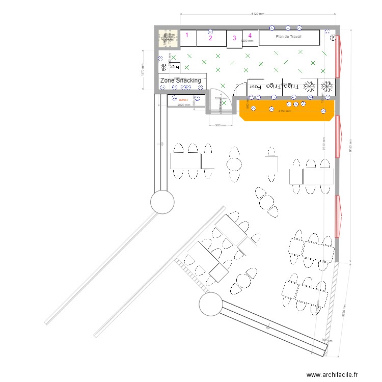 Plan Office Pdj Projetée bis. Plan de 0 pièce et 0 m2