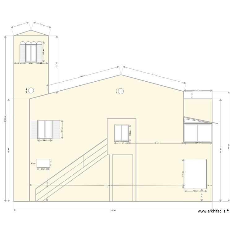 PLAN DE FACADE Ouest. Plan de 0 pièce et 0 m2