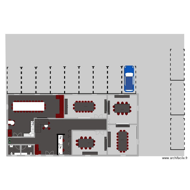 bbbn. Plan de 16 pièces et 516 m2