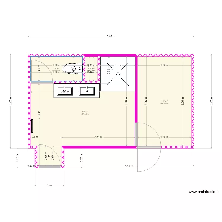 salle de bains version 2. Plan de salle de bains version 2. Plan de
