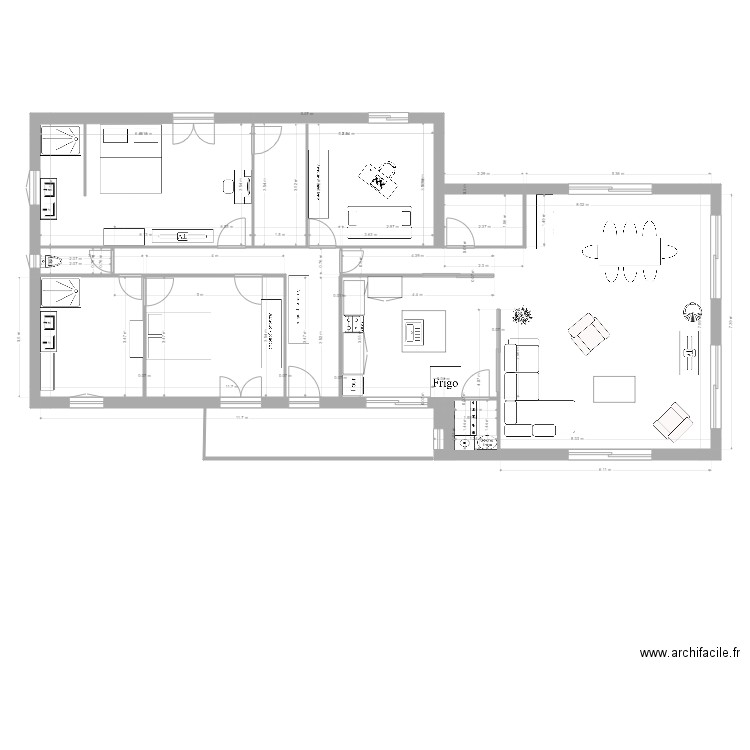  modif       plan maison gareoult troisieme plan  idee sup  sup 8 8 sup  0 cheminee. Plan de 0 pièce et 0 m2