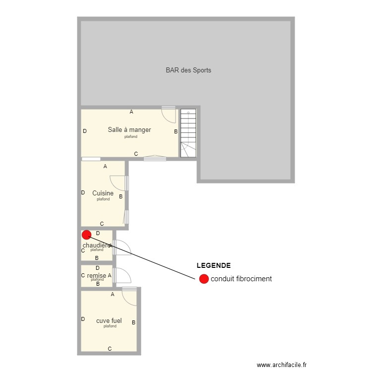 sci lot rdc. Plan de 7 pièces et 109 m2