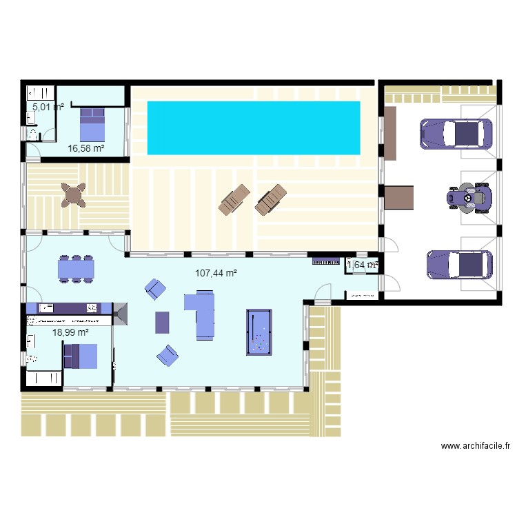 BUTTASSE. Plan de 5 pièces et 150 m2