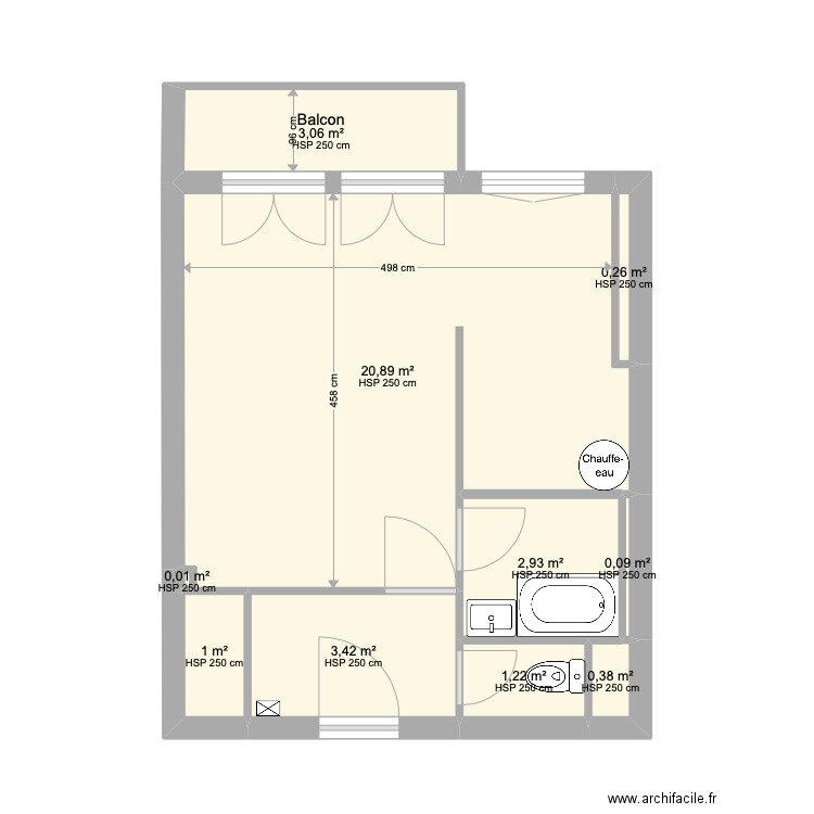 Appart Gilda Modif 1. Plan de 10 pièces et 33 m2