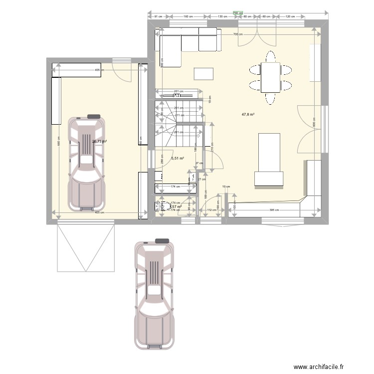 Froeninguen ext. Plan de 4 pièces et 82 m2