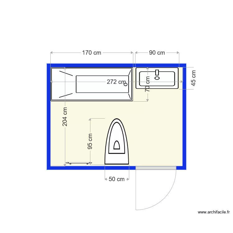sdb étage 2. Plan de sdb étage 2. Plan de