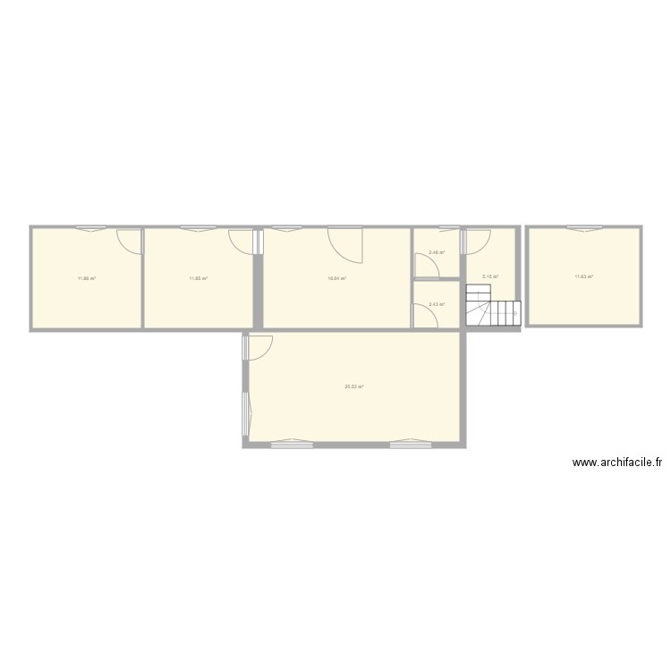 maison bucheronne. Plan de 8 pièces et 87 m2