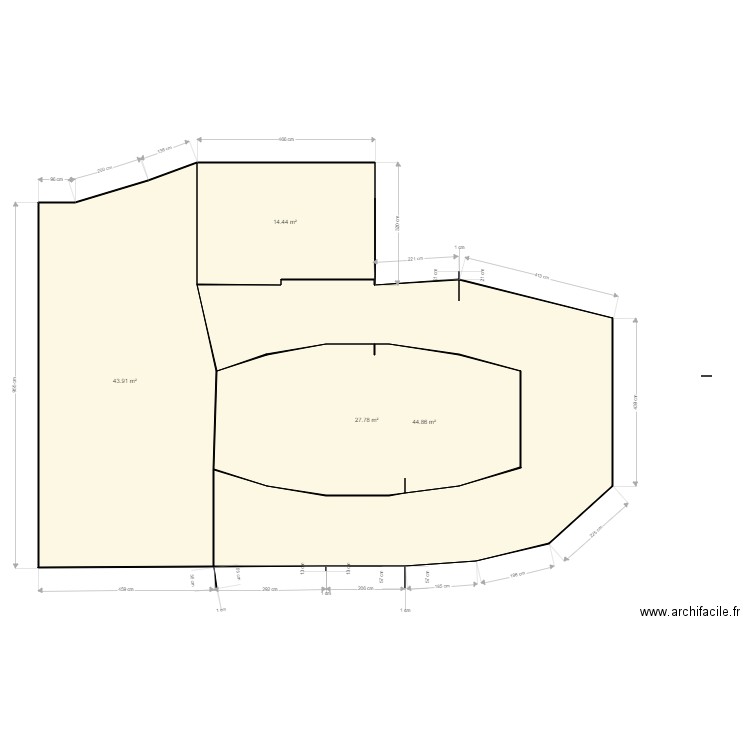 Roura thuir. Plan de 4 pièces et 131 m2