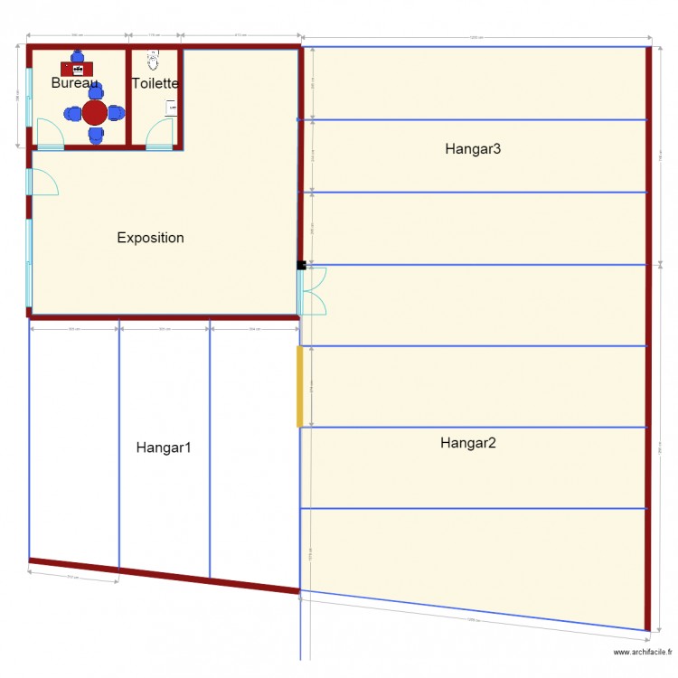 hangar cloisonné Q10 charpente metallique1004. Plan de 0 pièce et 0 m2