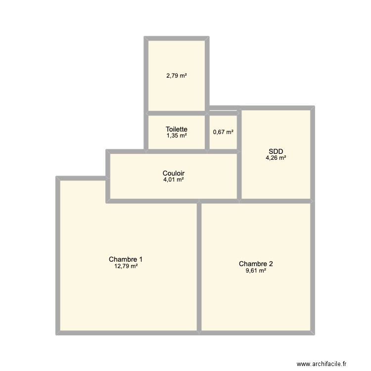 Nivelles. Plan de 7 pièces et 35 m2