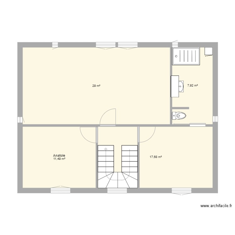 Maisin 3ème étage aménagement 1. Plan de 0 pièce et 0 m2