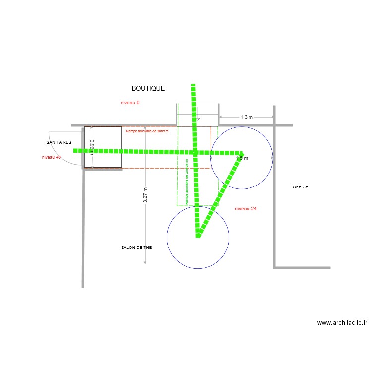 ACCES AUX SANITAIRES . Plan de 0 pièce et 0 m2