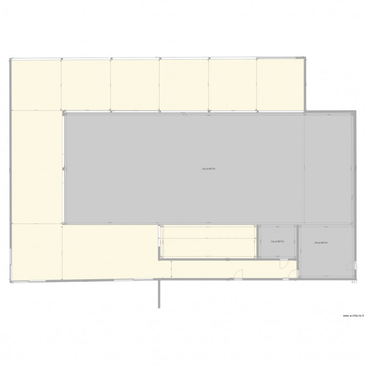 hangar dalle beton 1. Plan de 0 pièce et 0 m2