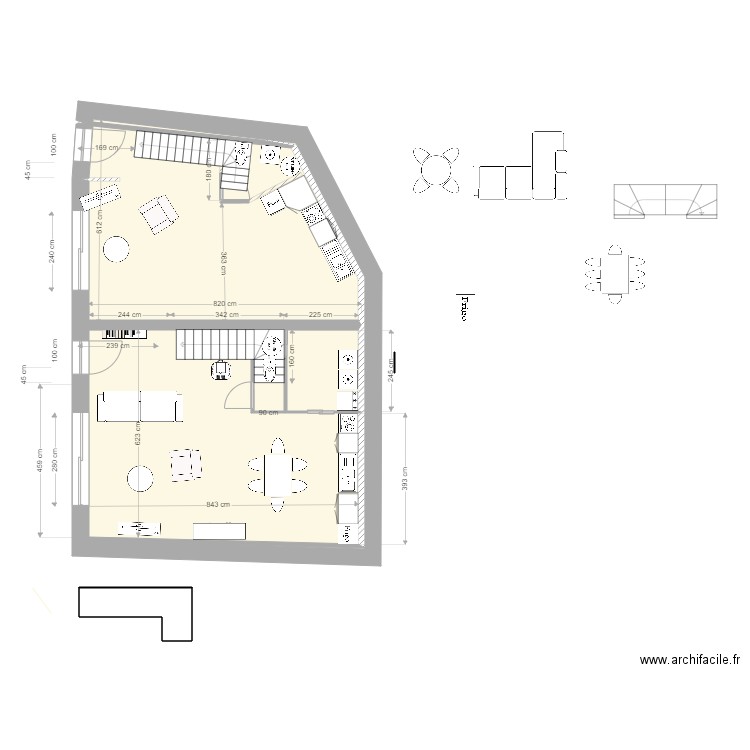 Plan remise  rez de jardin V 4   06/05/2022. Plan de 6 pièces et 91 m2
