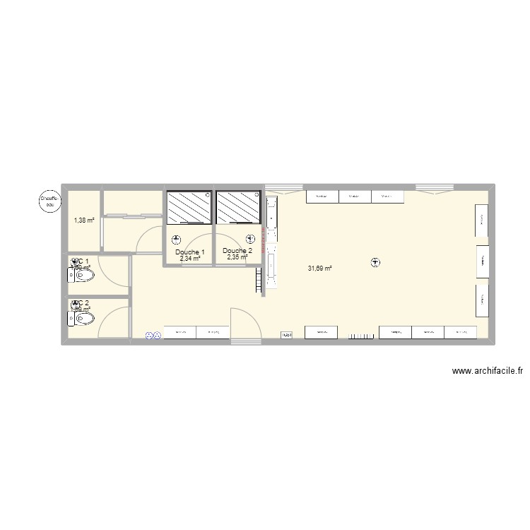 Comptoir VI Vestiaires. Plan de 0 pièce et 0 m2