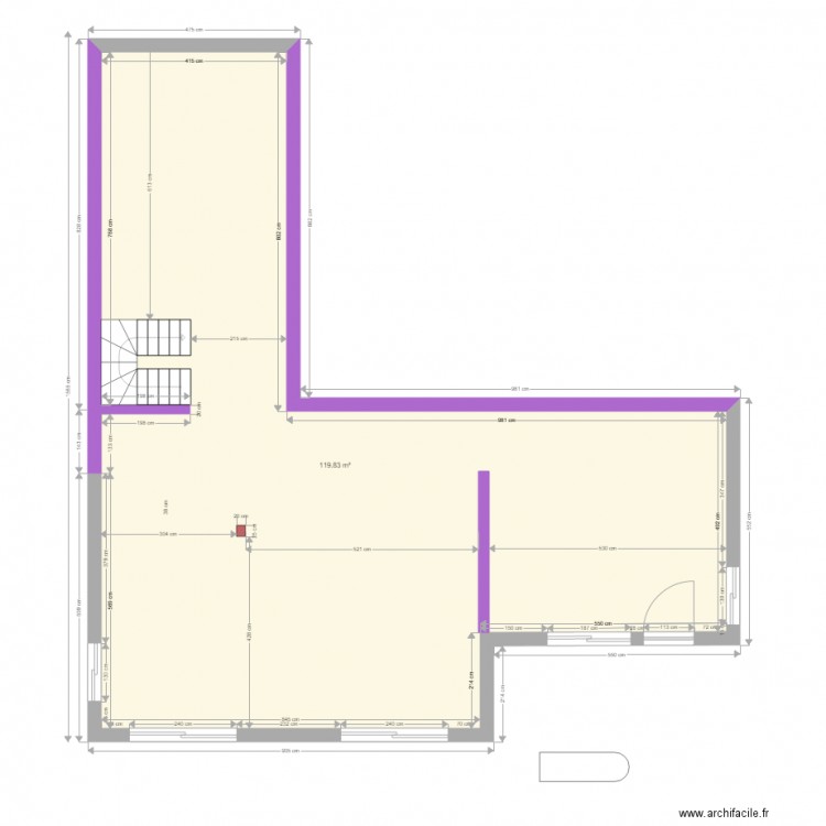 RDJ Jacqueline cotes verifiees murs de 30. Plan de 0 pièce et 0 m2