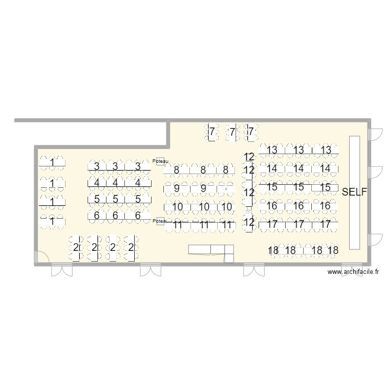cantine 2023. Plan de 0 pièce et 0 m2