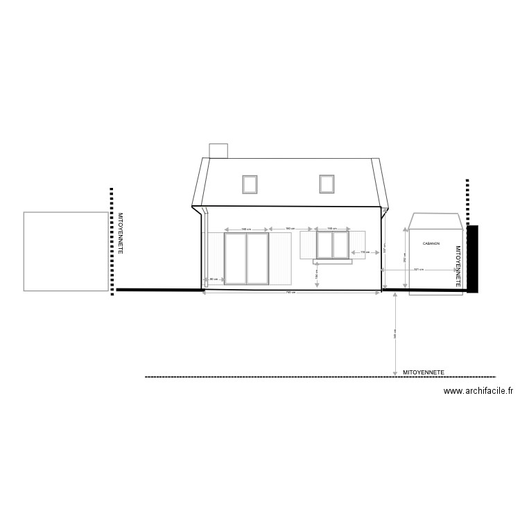 FACADE COTE JARDIN PROJET A. Plan de 0 pièce et 0 m2