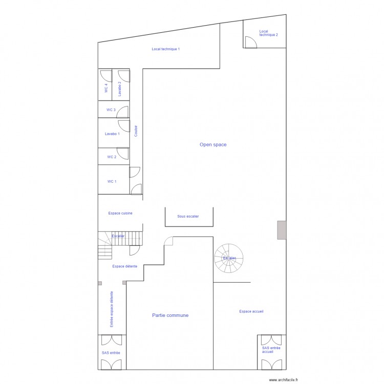 rdc peval. Plan de 0 pièce et 0 m2