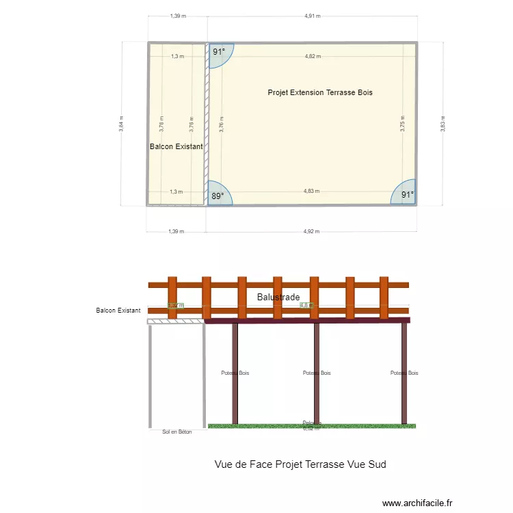 Plan 2 D Projet Terrasse. Plan de 