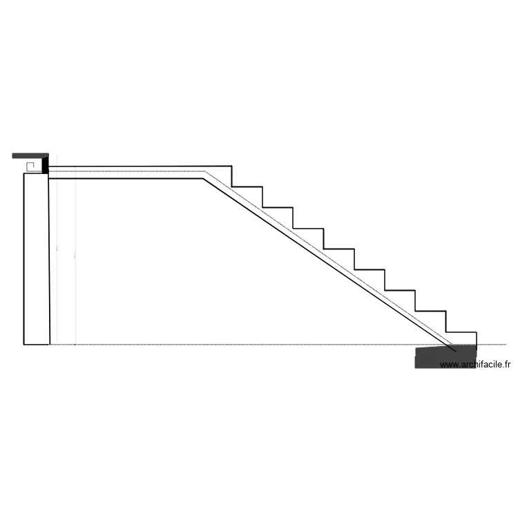 escalier ouest. Plan de 