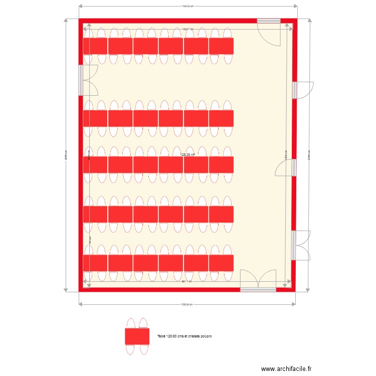 Aménagement mobilier restauration salle polyvalente Avesnes les Bapaume 62. Plan de 0 pièce et 0 m2