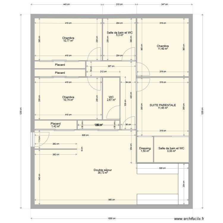 PROJET 1  120m. Plan de 0 pièce et 0 m2