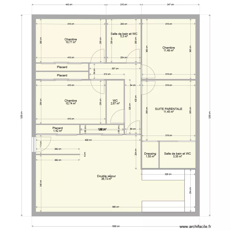 PROJET 1  120m. Plan de 