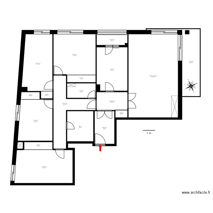 ED. LA GRANDALLA, 5-1. SANT JULIÀ. Plan de 19 pièces et 122 m2