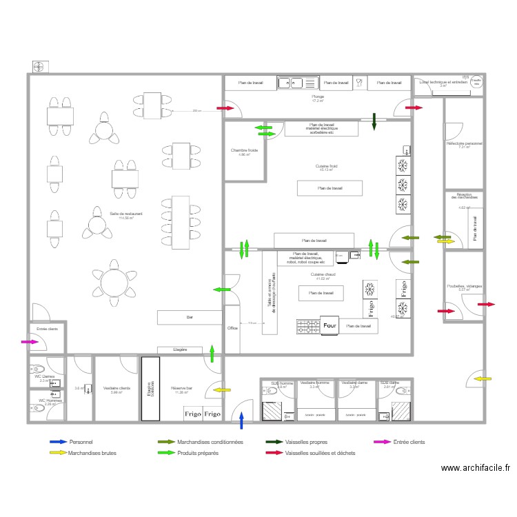 Implantation du restaurant fini TFE. Plan de 0 pièce et 0 m2