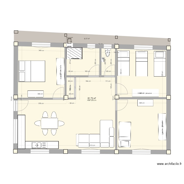 Appart Hafid 2. Plan de 1 pièce et 82 m2