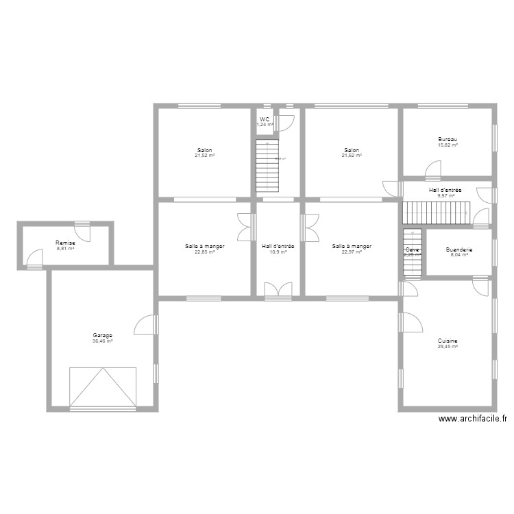 sainte Catherine rez. Plan de 14 pièces et 220 m2