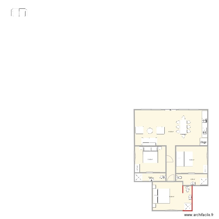 plan villa plage 1droite. Plan de 0 pièce et 0 m2