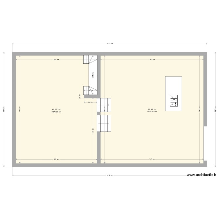 plan plancher 1 er etage. Plan de 0 pièce et 0 m2