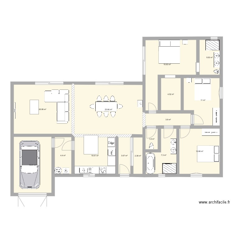 maison 1. Plan de 0 pièce et 0 m2