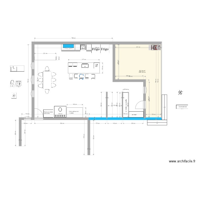 Maison blanche v3 déc2021. Plan de 1 pièce et 22 m2