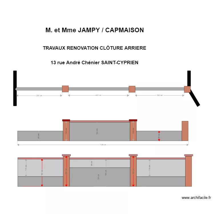 JAMPY cl&ocirc;ture arriere. Plan de 